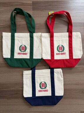 99 Ranch Market Canvas Tote Bag - Red, Green, Navy Accents